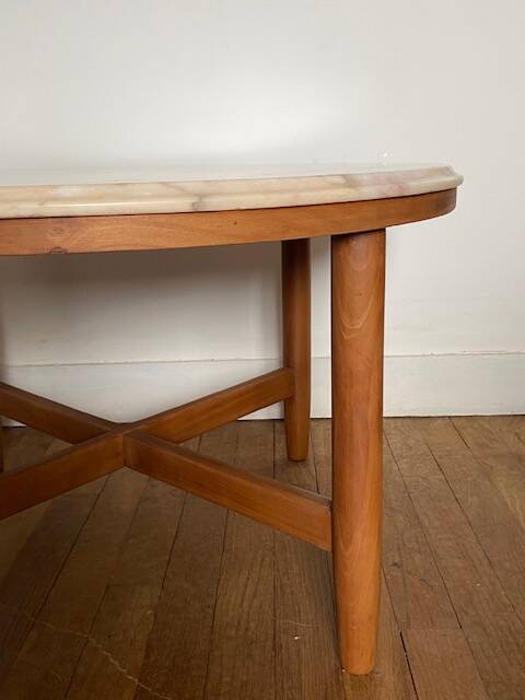 Vintage pink marble coffee table