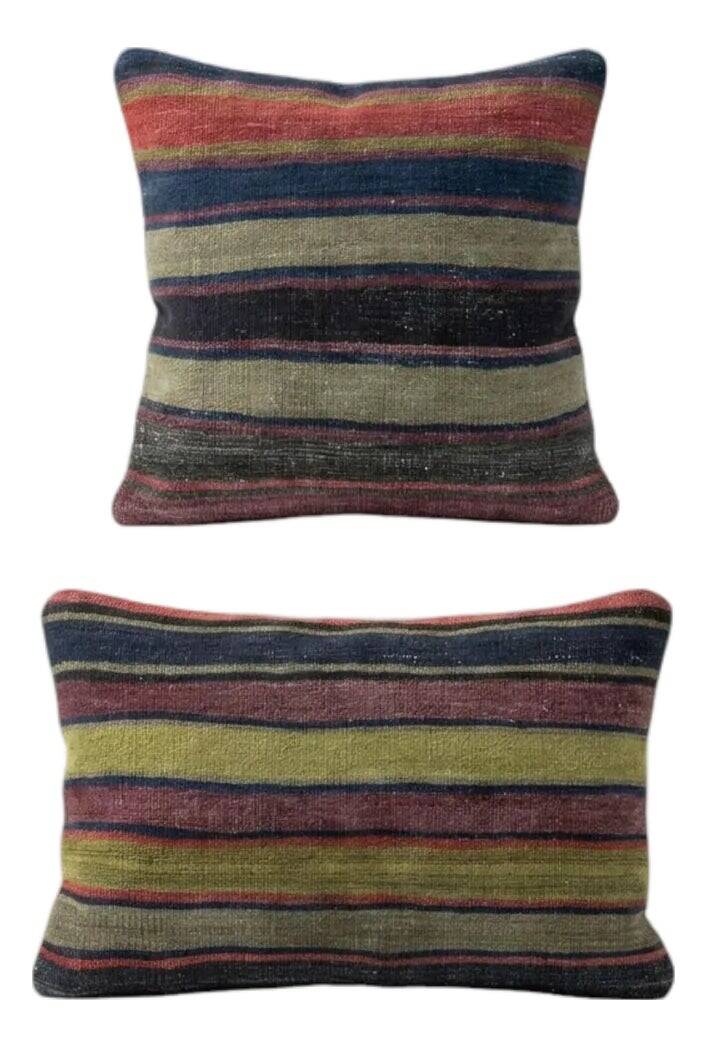 Set of 2 vintage kilim cushion covers 41x51 cm