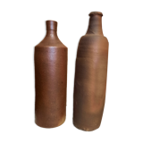 Duo of raw stoneware bottles