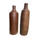 Duo of raw stoneware bottles