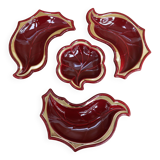 Verceram 50s Bordeaux aperitif service with gold trim