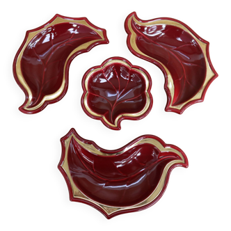 Verceram 50s Bordeaux aperitif service with gold trim
