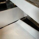 Pair of leather and steel armchairs by marcel breuer for gavina, " wassily b3 "