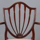 Fauteuil ancien style Regency en acajou et tissu, Angleterre, XIXe siècle
