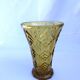 Vase verre moulé ambré