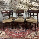 Suite De Six Chaises En Acajou D’époque Restauration XIX Eme Siècle