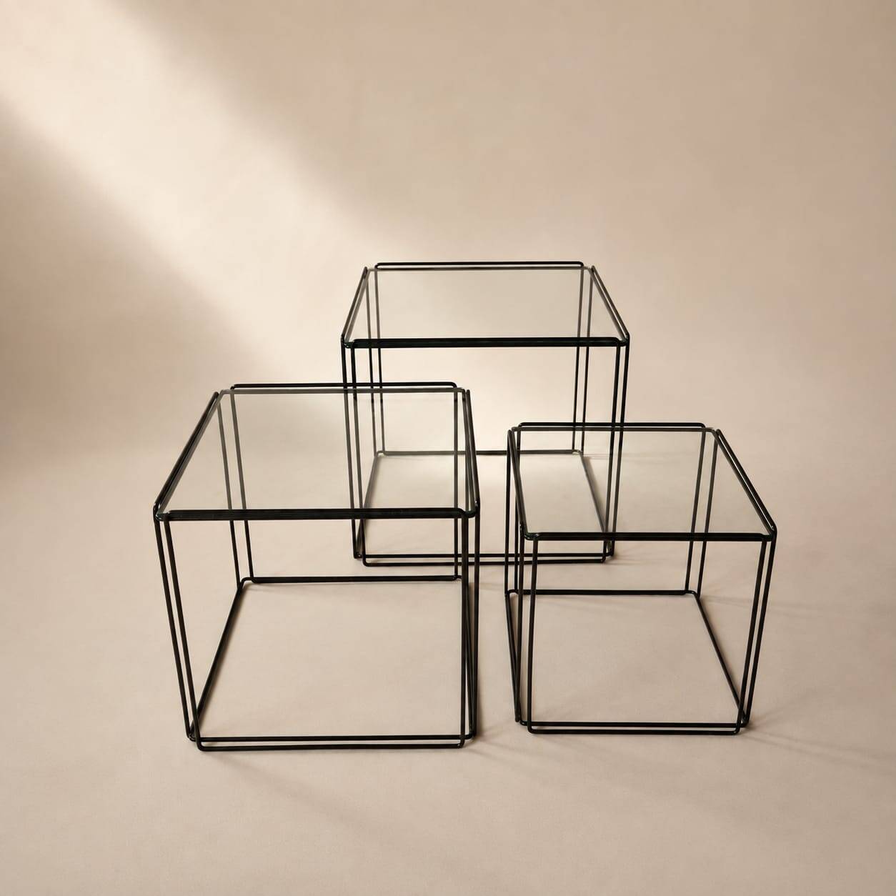 Set of 3 Isocele nesting tables by Max Sauze, 1970s