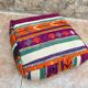 Handmade Moroccan Kilim Pouf: Vintage Berber Wool Floor Cushion