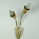 Mid century 2-light ceramic and brass sconce 1950s