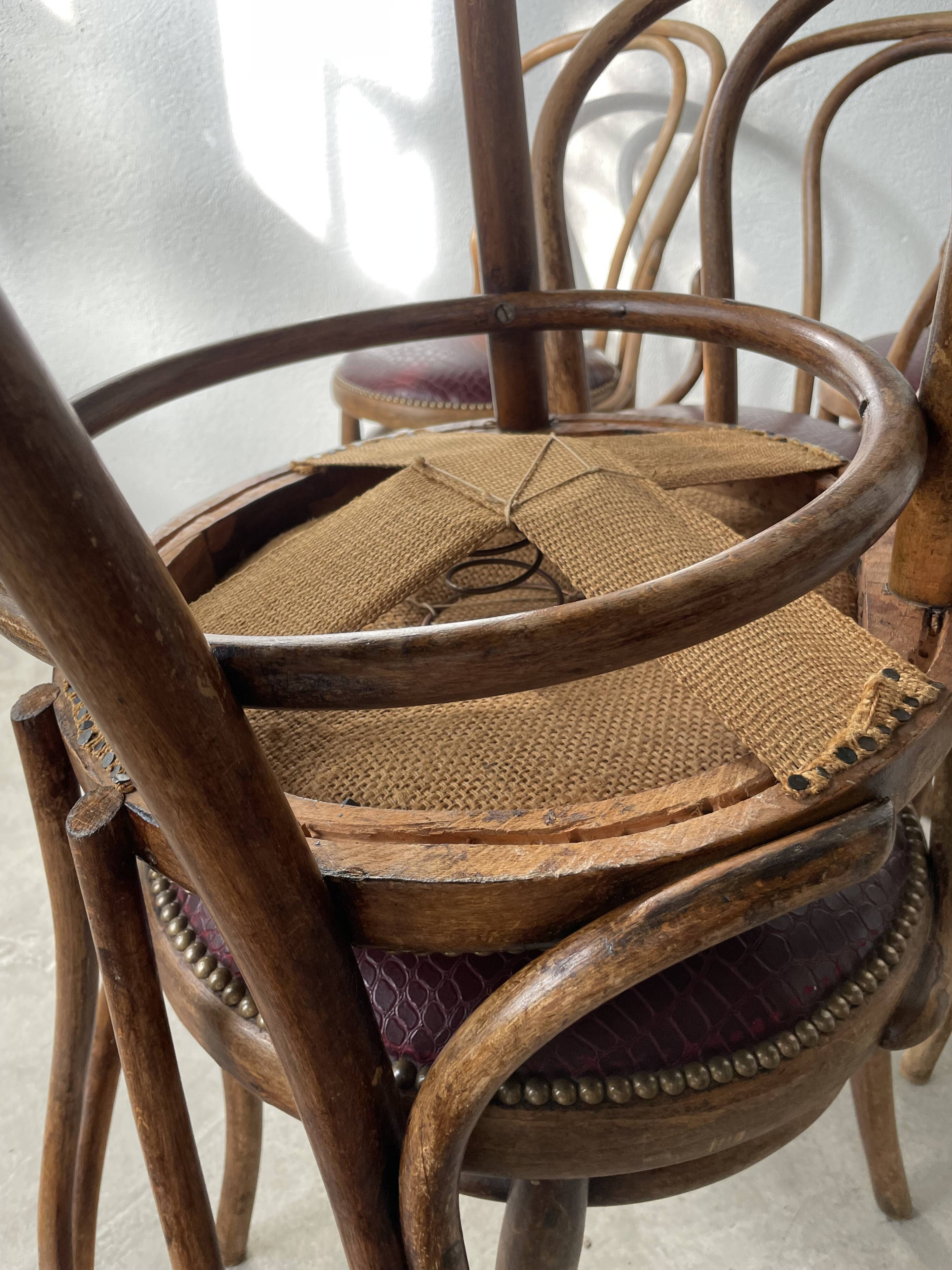 Lot of 6 Josef Kohn curved wood bistro chairs