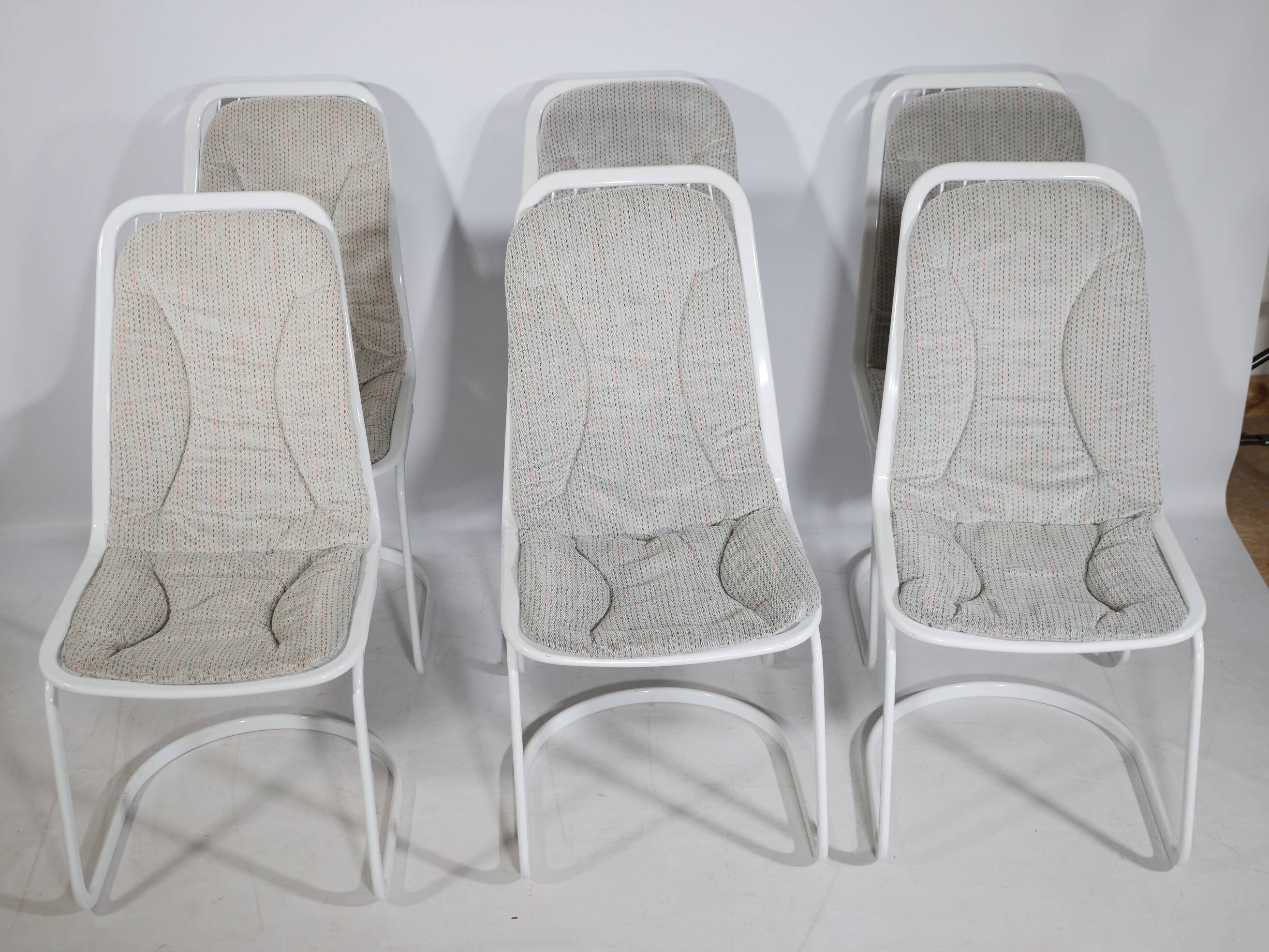 Cidue Cantilever Wire Chairs, Set of 6, 1970s