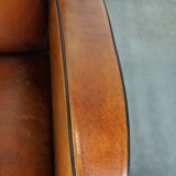 Great sheep leather Artdeco design armchair with a unique design
