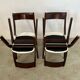 Set of 4 vintage 70s Italian design wooden and terry chairs