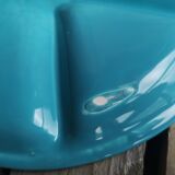 Fondue Plate Le Creuset in Turquoise Blue Ceramics