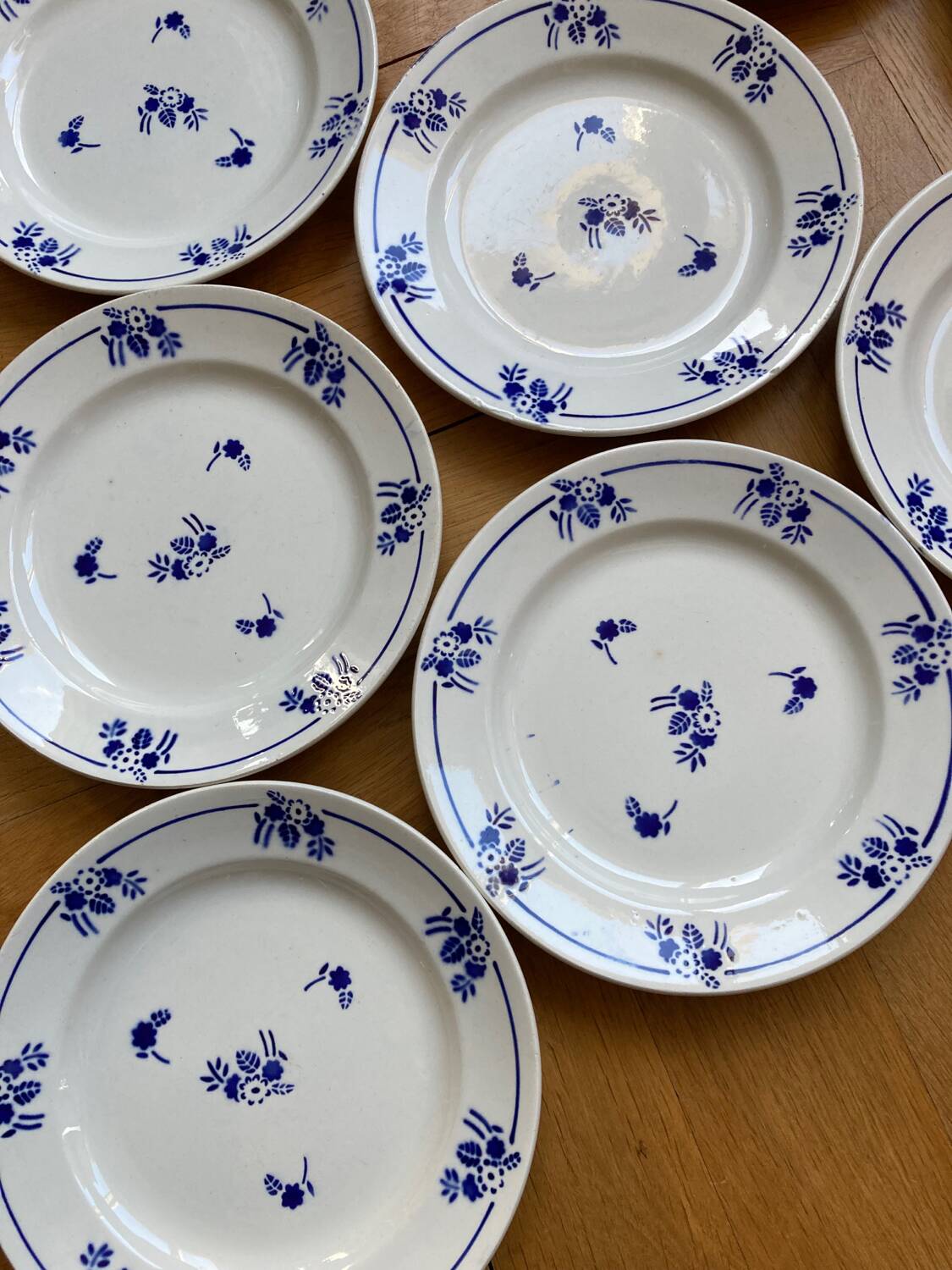 Saint Amand dessert plates blue flowers