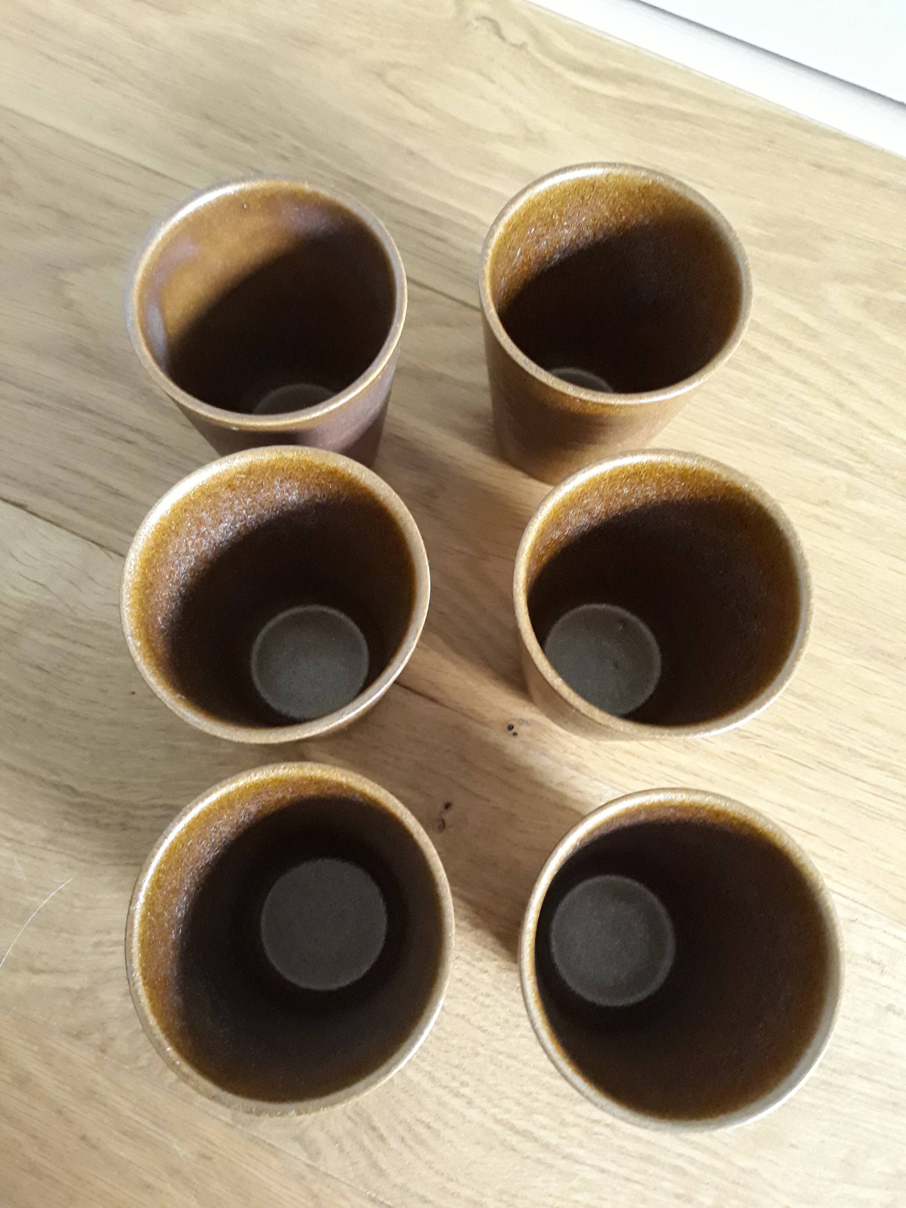 6 cups or glasses Digoin in stoneware