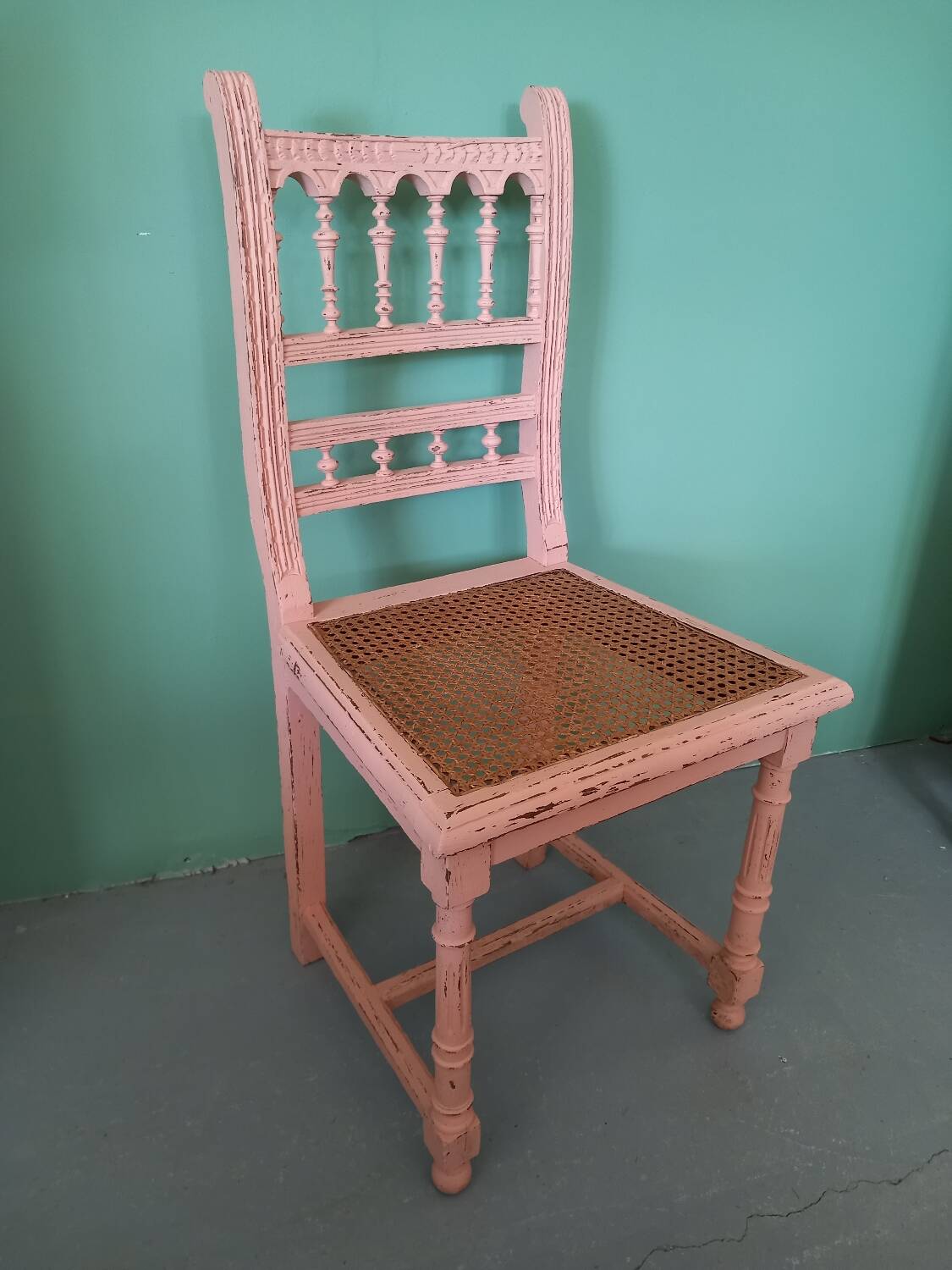 Shabby cane chair