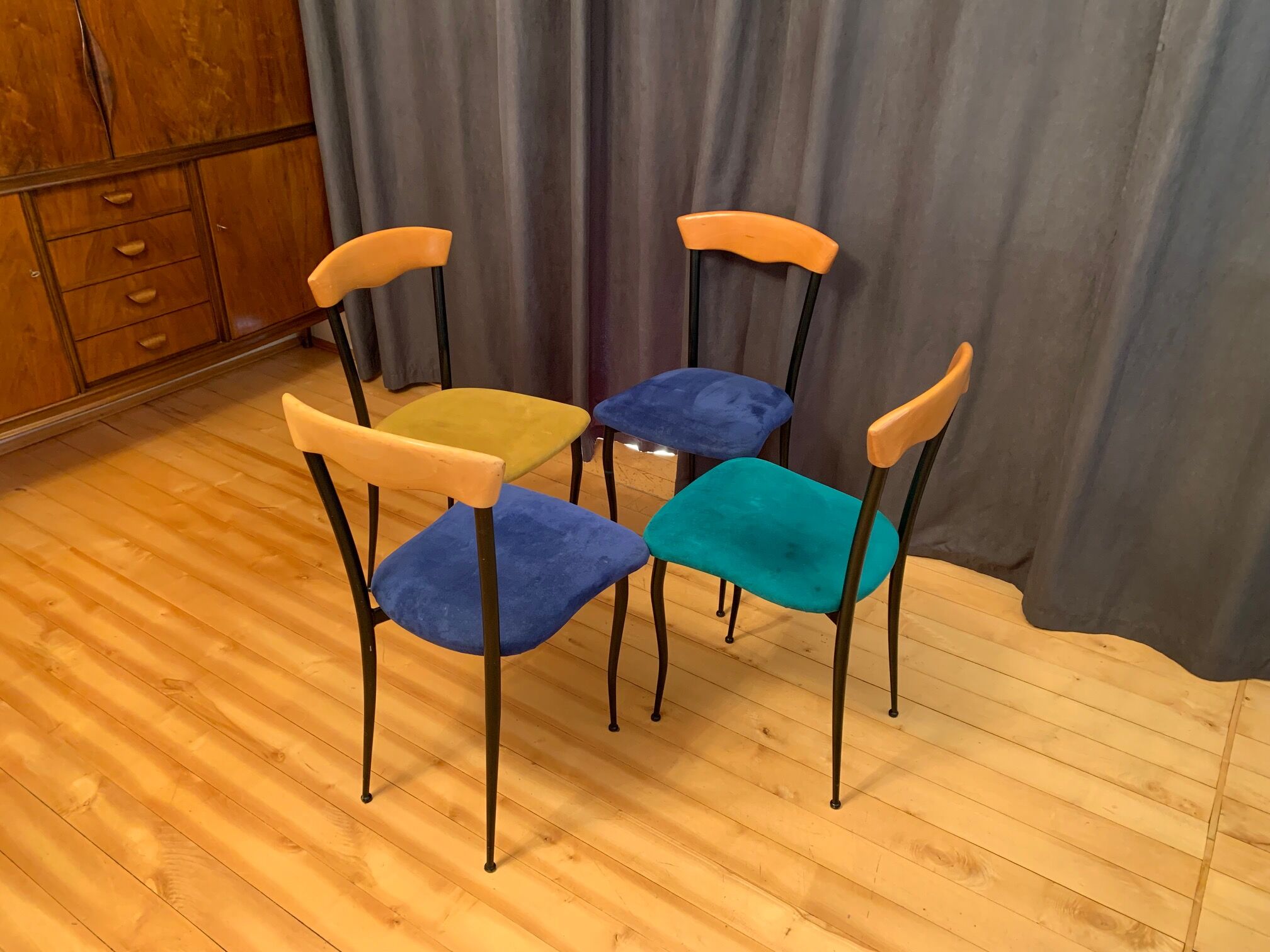 A set of four chairs, Alcantara, Italy, 1980s