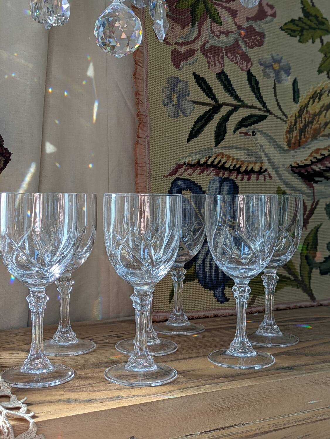 Crystal footed glasses