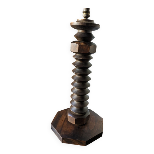 Grande lampe brutaliste art déco style Dudouyt