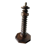 Large brutalist art deco Dudouyt style lamp