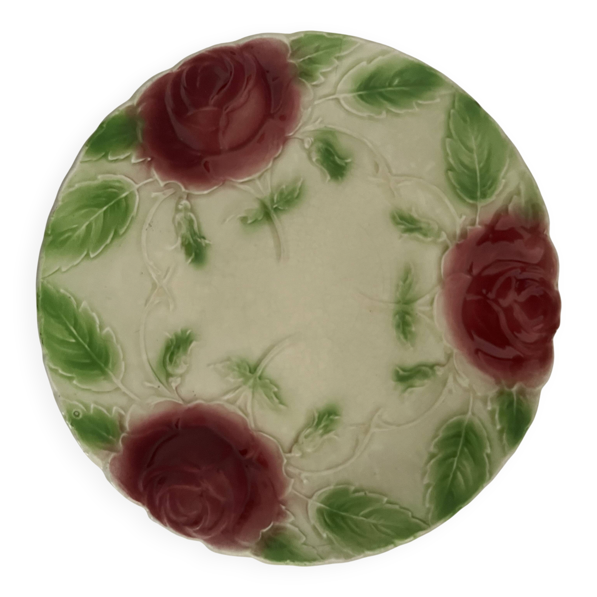 Assiette barbotine - Rose