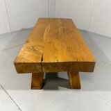 Brutalist sturdy hardwood coffee table 1960’s
