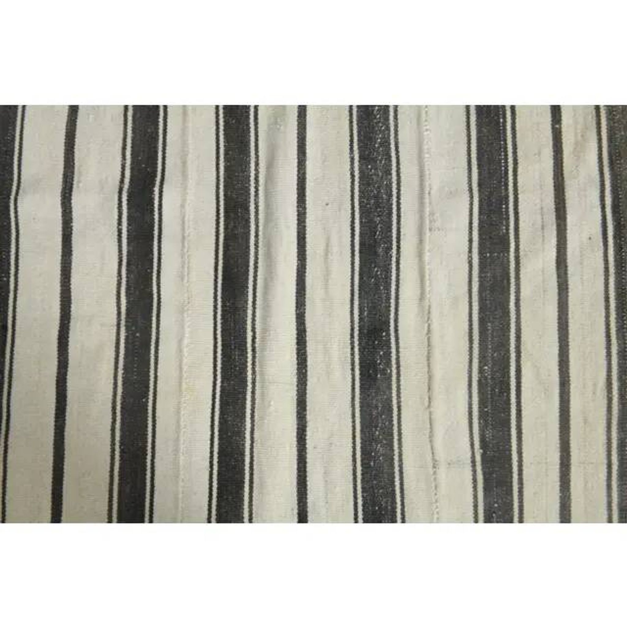 1970s Vintage Turkish Handmade Wool Cotton Brown Kilim Rug 173x369