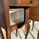 Pair of antique bedside tables with marble top and ceramic niche