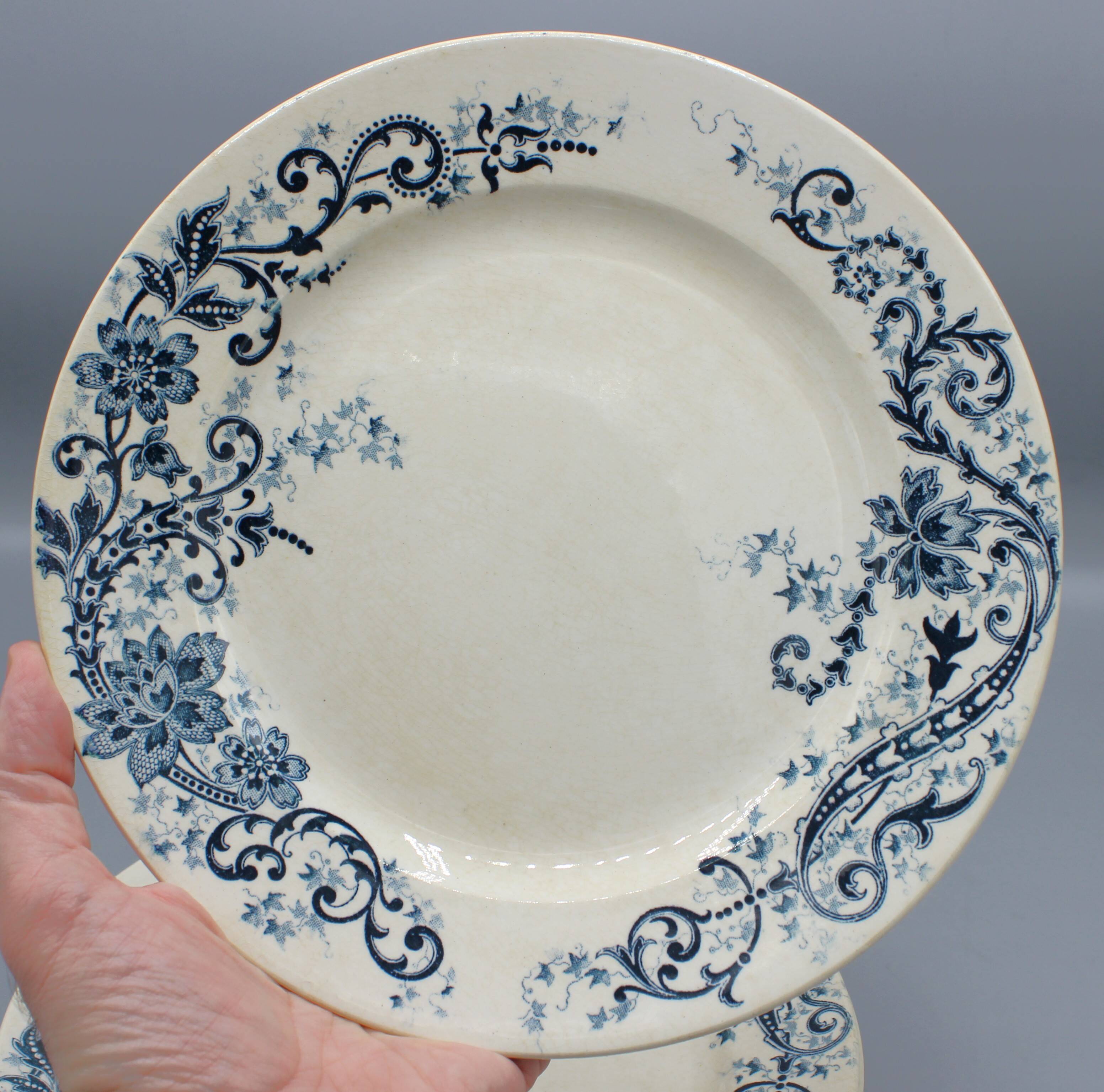 Lot 9 plate plates hb & cie earth of iron - sevigne 23 cm