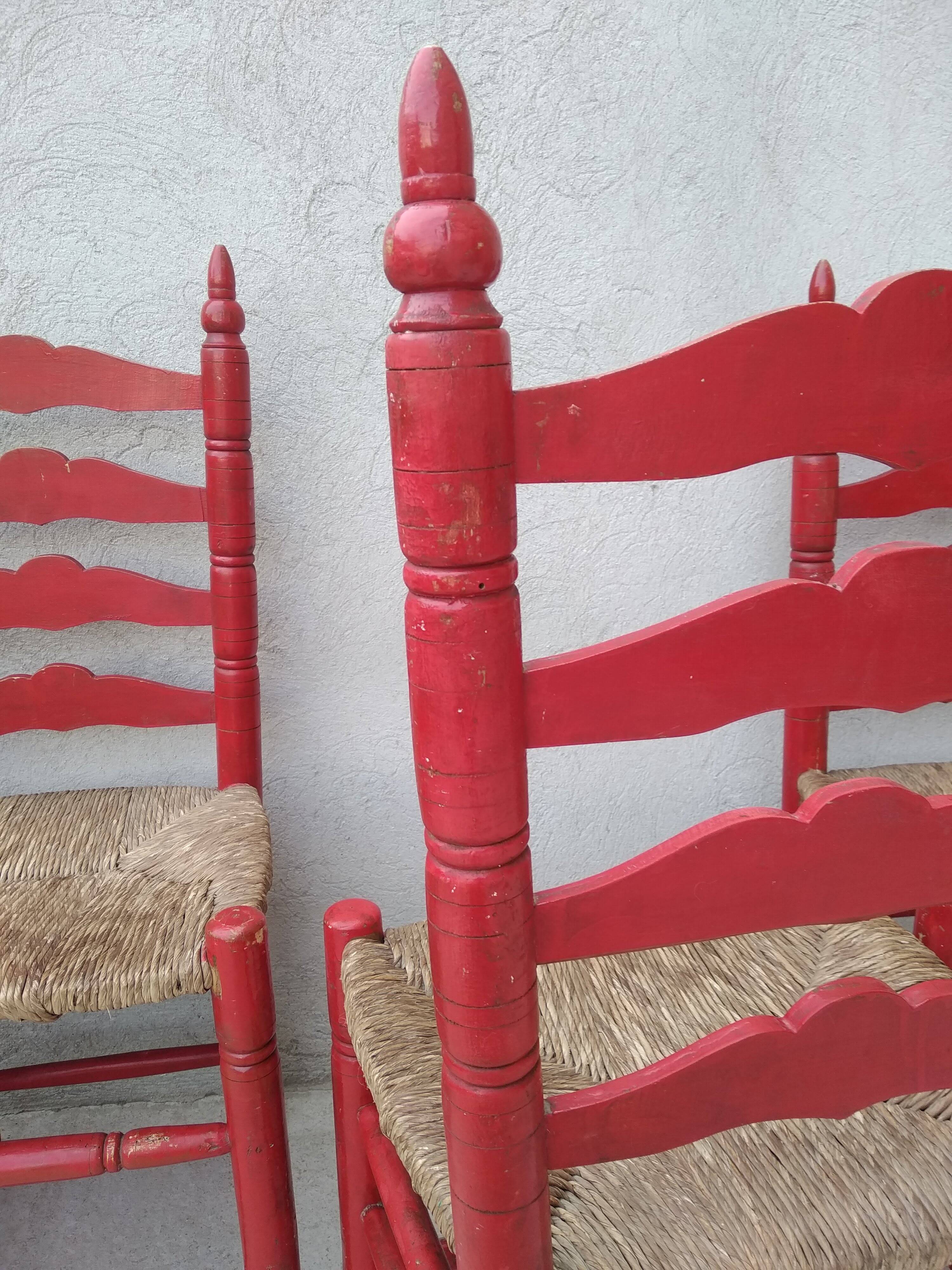 6 chaises paillées Vintage