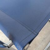 Set of 2 Vintage Mart Stam Style S34 Chair: Blue Leather, Bauhaus Design
