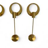 Pair of Scandinavian brass wall candlesticks by Arthur Pe, Kolbäck, Sweden