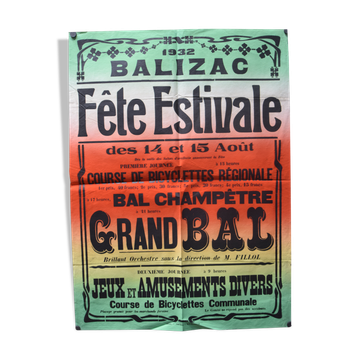Poster "Summer Festival" - Balizac - 1932