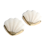 Pair of glass and brass sconces shell, 70 years