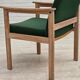 1980s, Danish armchair by Høng Stole, green furniture wool, oak wood.