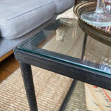 Table basse en verre et fer forgé design