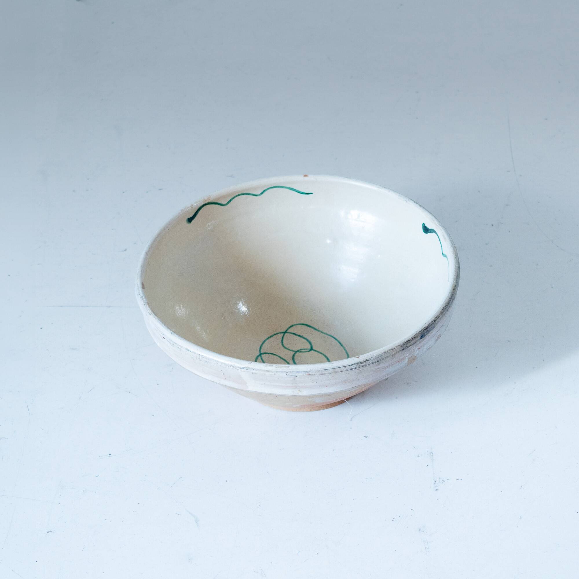 Antique Handmade Ceramic Bowls, Set of Three, Italy 1900 circa