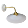 Vintage white opaline wall lamp with elbow arm