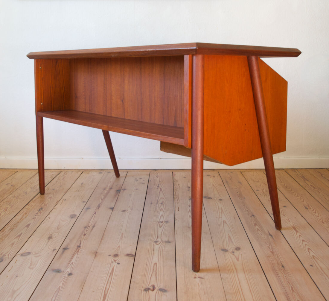 Mid-Century Danish Teak Desk by Gunner Nielsen for Tibergaard, 1960s