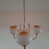 opaline chandelier with 3 burners 60s