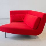 Ligne Roset “Yang” Sofa, in Red Kvadrat “Divina” Fabric, 4 sections