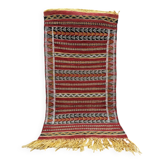 Handwoven Berber Moroccan wool rug: Azamour pattern 135 x 72 cm