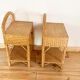 Pair of vintage wicker and rattan bedside tables