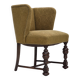 Chaise lounge danoise des années 1950, velours/laine vert, bois de chêne foncé.