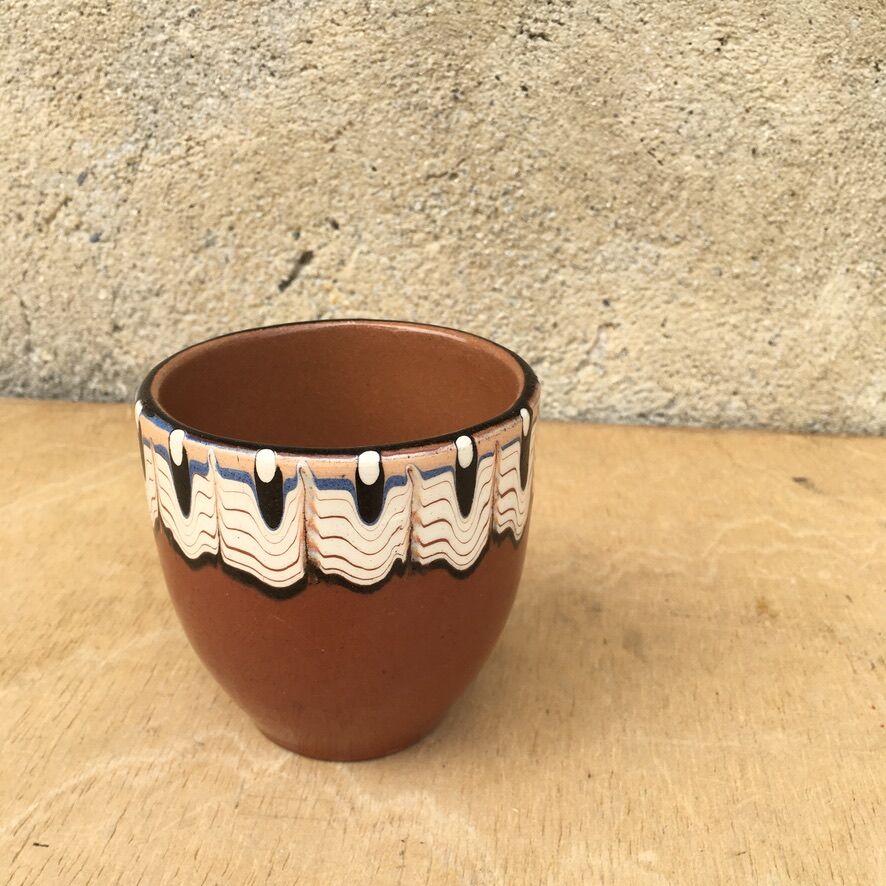 Russian handicraft cup hand painted pattern