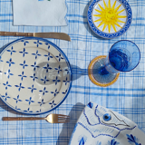 Checkered tablecloth