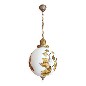 Grande suspension globe art nouveau