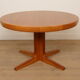 Vintage round dining table | extendable | teak | 120 cm - 220 cm