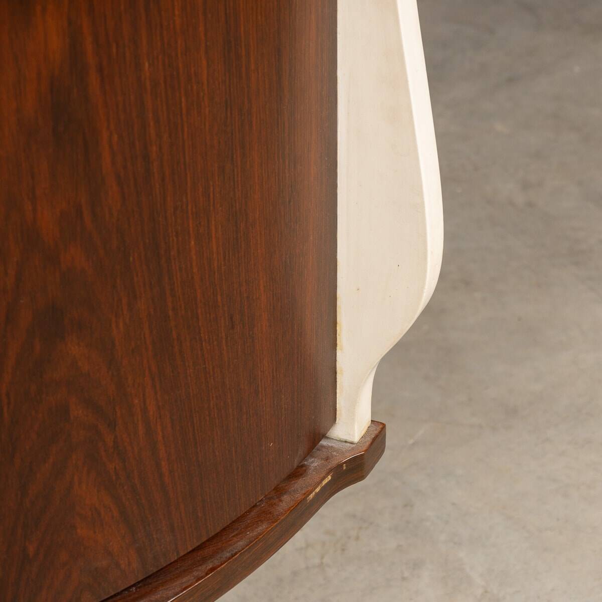 20thC ITALIAN STANDING DRY BAR IN HARDWOOD & CREAM LAMINATE c.1970